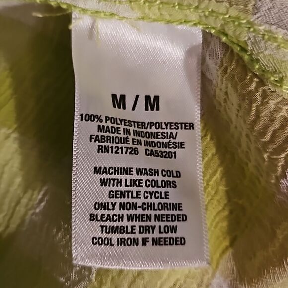 Green Plaid Button‑Down SL Blouse by Aeropostale M | Lightweight Summer Top - Picture 5 of 7